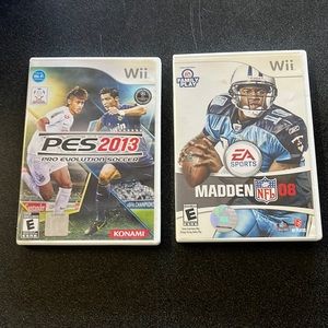 Set of 2 wii games PES Soccer 2013 and Madden 08 Tested & Working